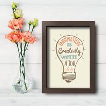 Quadro Decorativo Frase Criatividade 33x43cm Moldura Marrom Quadro Decorativo Frase Criatividade 33x43cm Moldura Marrom
