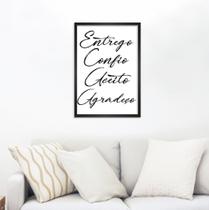 Quadro Decorativo Frase Entrego, Confio, Aceito e Agradeço Quadro Decorativo Frase Entrego, Confio, Aceito e Agradeço