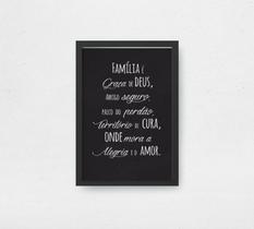 Quadro decorativo - frase família onde mora o amor - WR HOME DECOR