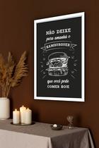 Quadro Decorativo Frase Hamburgueria - 70x50cm