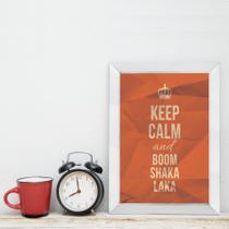 Quadro Decorativo Frase Keep Calm Moldura Branca 33x43cm