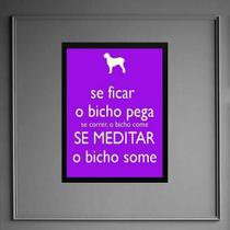 Quadro Decorativo Frase Meditar 24X18Cm - Com Vidro