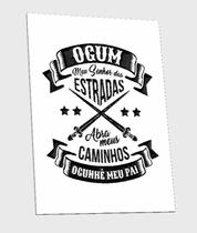 Quadro Decorativo Frase Ogum 28 x 20 cm MDF 6mm