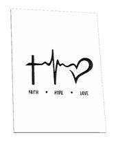 Quadro Decorativo Frase Religiao Fe Esperanca Amor 28 x 20 cm MDF 6mm