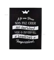 Quadro Decorativo Frases A FÉ Em Deus 30x20 Mdf Madeira Adesivada