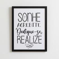 Quadro Decorativo Frases Motivacionais Moldura 40x30 Sala