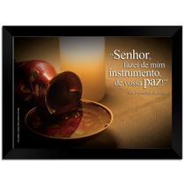 Quadro Decorativo Frases São Francisco Com Moldura E Vidro - Evangelize