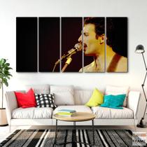 Quadro Decorativo Fred Mercury Queen 5 peças 140x65