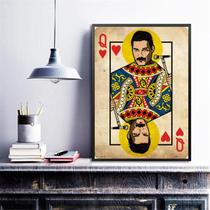 Quadro Decorativo Freddie Mercury- Carta Baralho 24x18cm - com vidro