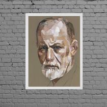 Quadro Decorativo Freud Geométrico 24x18cm - com vidro