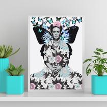 Quadro Decorativo Frida Borboleta 45x34cm - com vidro