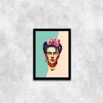 Quadro Decorativo Frida Geométrico 24x18cm - com vidro