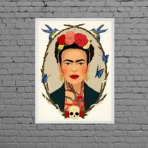 Quadro Decorativo Frida Moldura 45x34cm - com vidro Quadro Decorativo Frida Moldura 45x34cm - com vidro