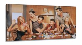 Quadro decorativo Friends Jogando Poker Arte em Tecido Canvas 130x60