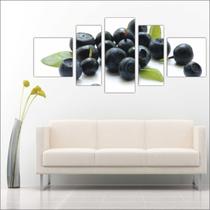 Quadro Decorativo Frutas Açaí Restaurantes Cozinha 5 Peças TT22