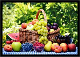 Quadro Decorativo Frutas Cesto Gourmet Culinária Cozinha Restaurantes Com Moldura RC016