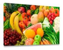 Quadro Decorativo Frutas e Legumes 90x60 em Tecido Canvas