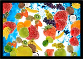 Quadro Decorativo Frutas Kiwi Coco Gourmet Culinária Cozinha Restaurantes Com Moldura RC010