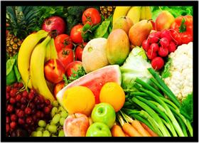 Quadro Decorativo Frutas Legumes Nutrição Gourmet Culinária Cozinha Restaurantes Com Moldura RC031