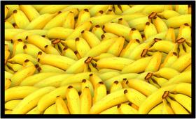 Quadro Decorativo Frutas Nutrição Bananas Cesto Fruteira Lojas Cozinha Mercearias Com Moldura RC022