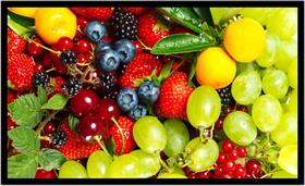 Quadro Decorativo Frutas Nutrição Fruteira Lojas Cozinha Sala Com Moldura RC008