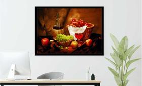 Quadro Decorativo Frutas Nutrição Gourmet Culinária Cozinha Restaurantes Com Moldura RC052