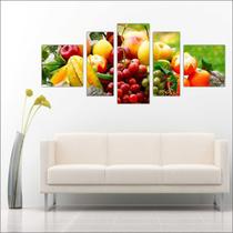Quadro Decorativo Frutas Restaurantes Cozinha 5 Peças TT13