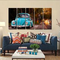 Quadro Decorativo Fusca Azul 140x65 em tecido Quadro Decorativo Fusca Azul 140x65 em tecido