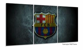 Quadro Decorativo Futebol Barcelona 3 pçs 120x60