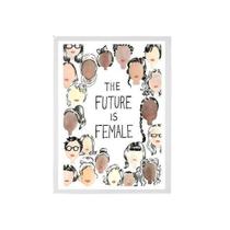 Quadro Decorativo Future Is Female Moldura Branca 33X24Cm