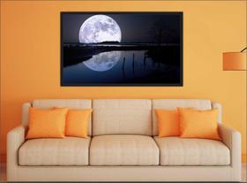 Quadro Decorativo Galáxias Universo Planetas Espaço Terra Lua Com Moldura T02