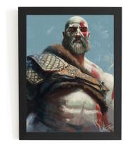 Quadro Decorativo Game God Of War 4 Kratos Fan Arte