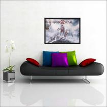 Quadro Decorativo Game Jogos God Of War Decorações Com Moldura