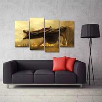 Quadro Decorativo Game Of Thrones Drogon Em Tecido 4 Peças 1