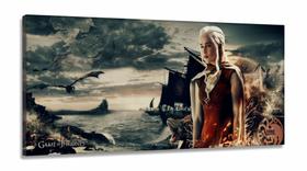 Quadro Decorativo Game of Thrones em Tecido Canvas 130x60 Quadro Decorativo Game of Thrones em Tecido Canvas 130x60