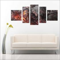 Quadro Decorativo Game The Witcher Mosaico 5 Peças Salas Quartos TT1