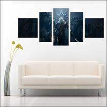 Quadro Decorativo Game The Witcher Mosaico 5 Peças Salas Quartos TT3