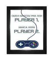 Quadro Decorativo Gamer Com Moldura Laqueada Preta E Vidro