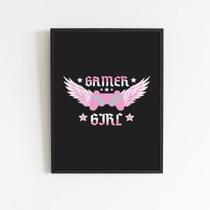 Quadro Decorativo Gamer Girl 24X18Cm Preta