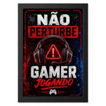 Quadro Decorativo Gamer "Não Perturbe Gamer Jogando"