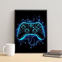 Quadro Decorativo Gamer ul Neon 24X18Cm - Com Vidro