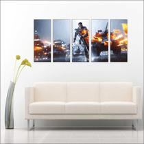 Quadro Decorativo Games Battlefield Jogos Mosaico Com 5 Peças GG3 Quadro Decorativo Games Battlefield Jogos Mosaico Com 5 Peças GG3