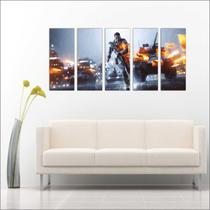 Quadro Decorativo Games Battlefield Jogos Mosaico Com 5 Peças GG3