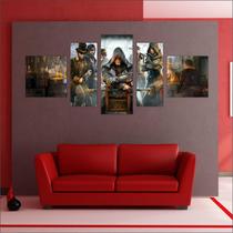 Quadro decorativo Games Jogos Assassin's Creed Salas Quartos 5 Peças TT1
