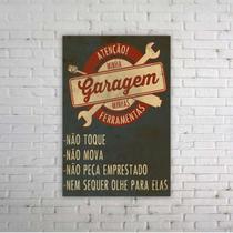 Quadro decorativo garagem tema ferramentas - Minha Garagem