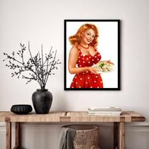 Quadro Decorativo Garçonete Prato Vintage - 70x50cm Quadro Decorativo Garçonete Prato Vintage - 70x50cm