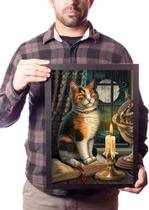 Quadro Decorativo Gata Arte Wicca Poster Moldurado