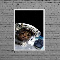 Quadro Decorativo Gatinho Astronauta 45x34cm