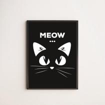 Quadro Decorativo Gatinho Meow 33X24Cm - Com Vidro