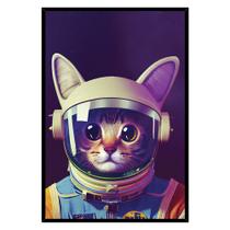 Quadro Decorativo Gato Astronauta Moldura Cx Alta 40x60 Quadro Decorativo Gato Astronauta Moldura Cx Alta 40x60